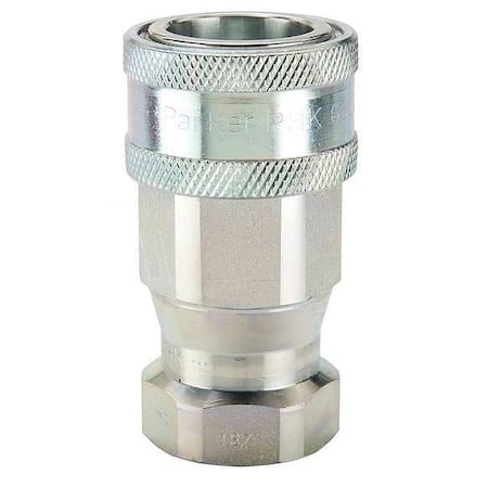 Hydraulic Quick Connect Hose Coupling, Steel Body, Sleeve Lock, 1/4