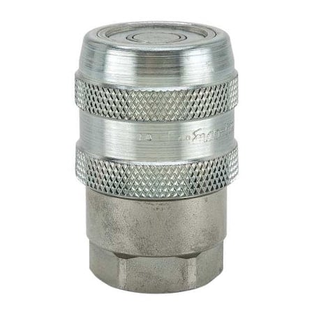 Hydraulic Quick Connect Hose Coupling, Steel Body, Push-to-Connect Lock, 3/4