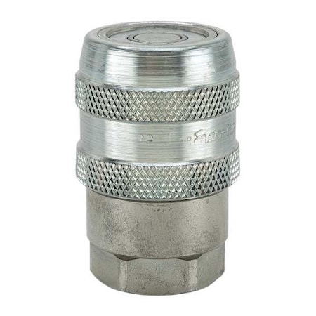 Hydraulic Quick Connect Hose Coupling, Steel Body, Push-to-Connect Lock, 1-5/8