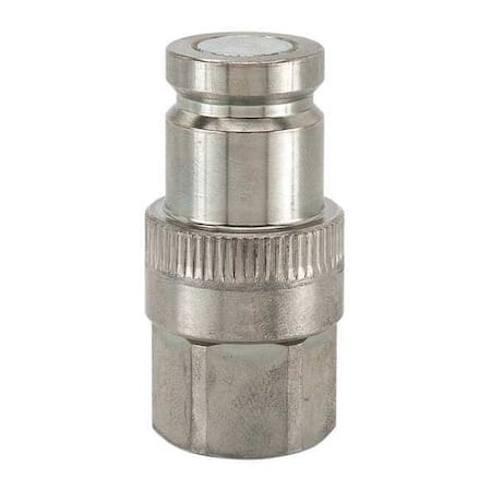 Hydraulic Quick Connect Hose Coupling, Steel Body, Push-to-Connect Lock, 7/16