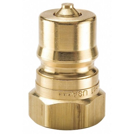 Hydraulic Quick Connect Hose Coupling, Brass Body, Ball Lock, 3/4