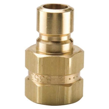 Hydraulic Quick Connect Hose Coupling, Brass Body, Sleeve Lock, 3/8