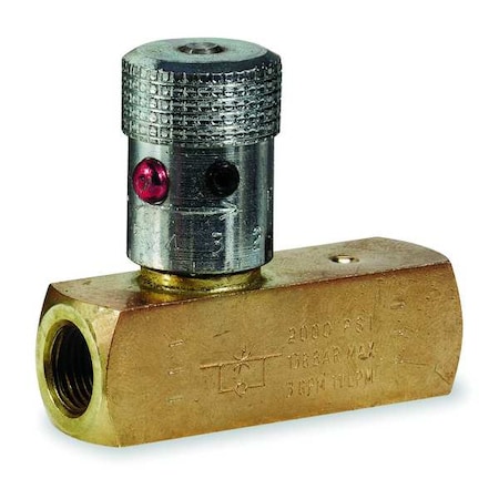Colorflow Flow Control Valve, Steel, 1/4-18, 5 GPM MPN:F400S
