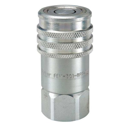 Hydraulic Quick Connect Hose Coupling, Steel Body, Push-to-Connect Lock, 1-1/16