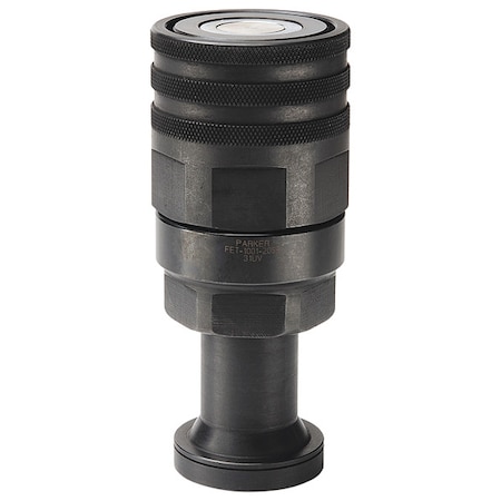Hydraulic Quick Connect Hose Coupling, Steel Body, Thread-to-Connect Lock, 9/16