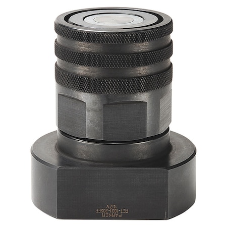 Hydraulic Quick Connect Hose Coupling, Steel Body, Thread-to-Connect Lock, 9/16