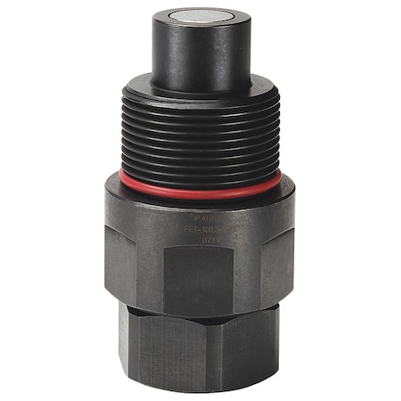 Hydraulic Quick Connect Hose Coupling, Steel Body, Thread-to-Connect Lock, 9/16