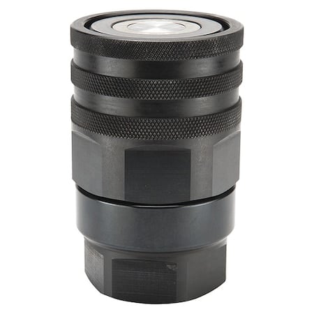 Hydraulic Quick Connect Hose Coupling, Steel Body, Thread-to-Connect Lock, 3/4