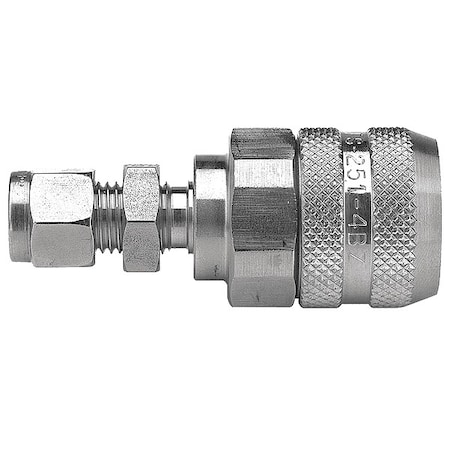 Hydraulic Quick Connect Hose Coupling, 316 Stainless Steel Body, Push-to-Connect Lock, FS Series MPN:FS-251-4BZ
