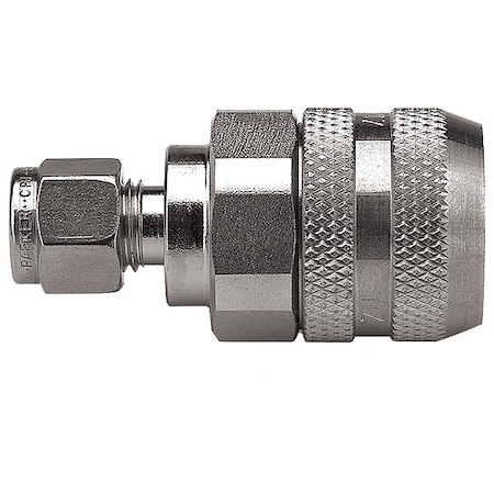 Hydraulic Quick Connect Hose Coupling, 316 Stainless Steel Body, Push-to-Connect Lock, FS Series MPN:FS-251-4MZ