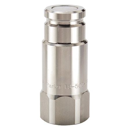 Hydraulic Quick Connect Hose Coupling, 316 Stainless Steel Body, Push-to-Connect Lock, FS Series MPN:FS-252-4FB