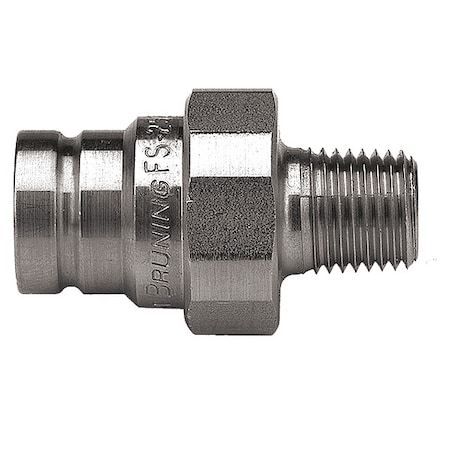 Hydraulic Quick Connect Hose Coupling, 316 Stainless Steel Body, Push-to-Connect Lock, FS Series MPN:FS-252-4MP