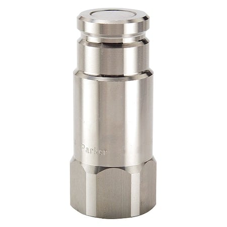 Hydraulic Quick Connect Hose Coupling, 316 Stainless Steel Body, Push-to-Connect Lock, FS Series MPN:FS-752-12FP