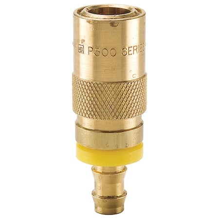 Hydraulic Quick Connect Hose Coupling, Brass Body, Sleeve Lock, 9/16