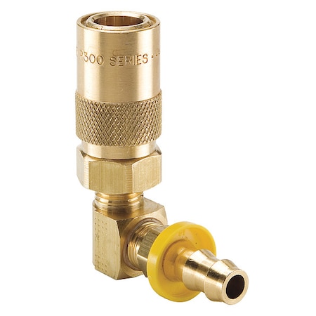 Hydraulic Quick Connect Hose Coupling, Brass Body, Sleeve Lock, 9/16