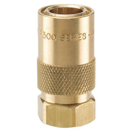Hydraulic Quick Connect Hose Coupling, Brass Body, Sleeve Lock, 1/2