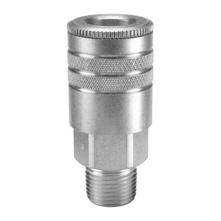 Quick Connect Hose Coupling, 303 Stainless Steel Body, Sleeve Lock, 1/4