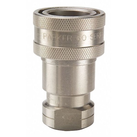 Hydraulic Quick Connect Hose Coupling, 316 Stainless Steel Body, Sleeve Lock, 1/8