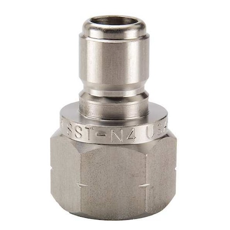 Hydraulic Quick Connect Hose Coupling, 303 Stainless Steel Body, Ball Lock, 3/8