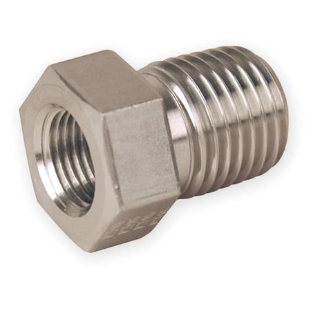 Reducing Bushing, 316 Stainless Steel, 3/4 in MNPT x 1/2 in FNPT, 1.17 in Length MPN:12-8 RB-SS