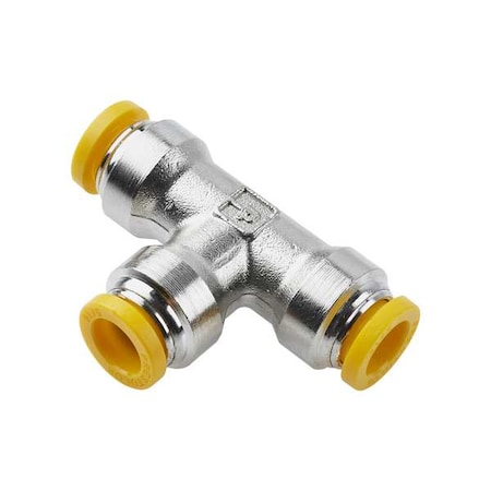 Metric Metal Push-to-Connect Fitting, Brass, Silver MPN:164PLP-10M