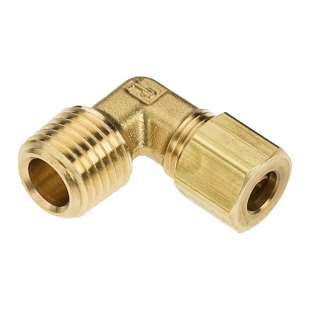 Elbow, Brass, Comp. 1/4 in, MNPT 1/4 in MPN:169C-4-4