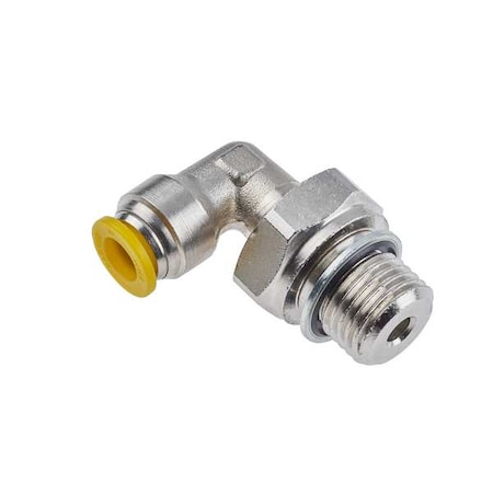 Metric Metal Push-to-Connect Fitting, Brass, Silver MPN:169PLP-6M-M5