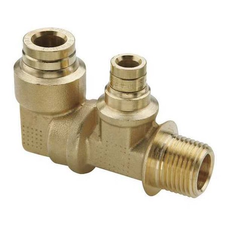 Push-Fit Elbow Fitting, 3/8 in x 1/4 in Tube Size, Brass, Gold MPN:189PTC-6-4-6