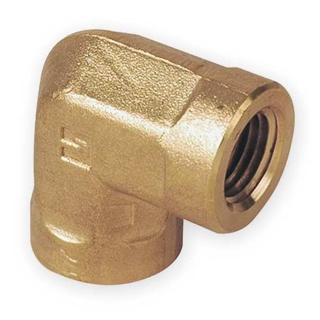 90 Degrees Elbow Brass Pipe Fitting, 1/8 in Female NPT X 1/8 in Female NPT MPN:2-2 FE-B