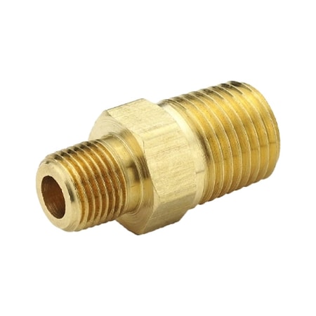 Hex Nipple Brass Hex Nipple, 1/2 in Male NPT X 3/8 in Male NPT MPN:216P-8-6