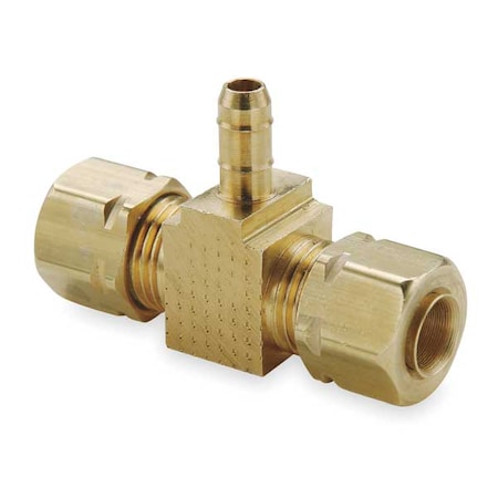 Tee, Brass, Comp1/4in, 1/4in, Barbed1/4in MPN:233-4-4-4