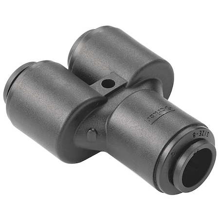 Push-Fit Union Fitting, 3/8 in x 1/4 in Tube Size, PVDF, Black MPN:362PW-4-6