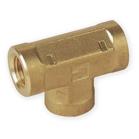 Tee Brass Pipe Fitting, 1/4 in Female NPT X 1/4 in Female NPT MPN:4-4-4 FT-B