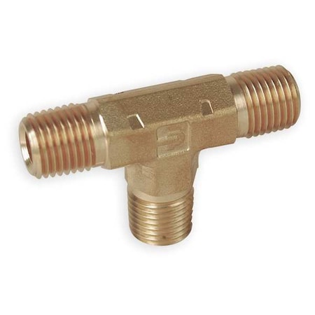 Hex Tee Brass Pipe Fitting, 1/4 in Male NPT X 1/4 in Male NPT MPN:4-4-4 MT-B