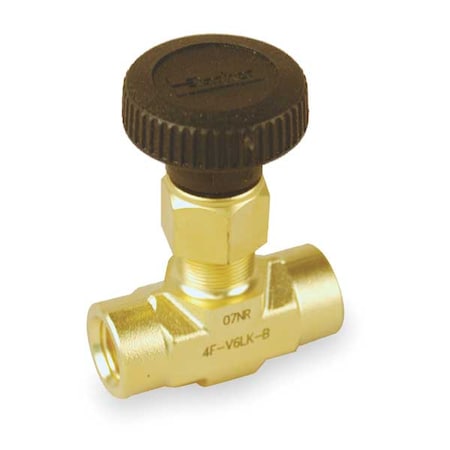 Needle Valve, Straight, Brass, 1/4 In., FNPT MPN:4F-V6LN-B