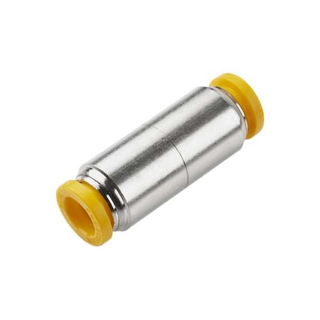 Metric Metal Push-to-Connect Fitting, Brass, Silver MPN:62PLP-8M