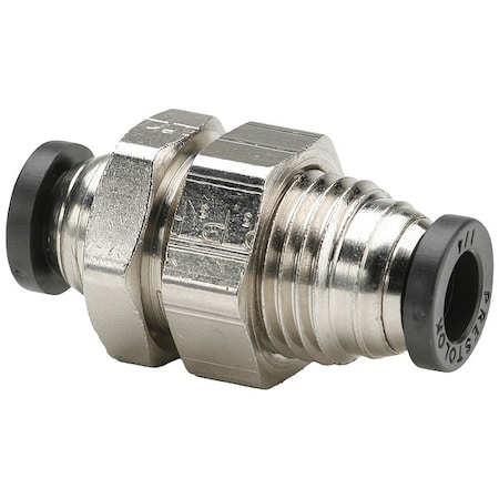 Push-to-Connect Bulkhead Union, Brass, Silver MPN:62PLPBH-6