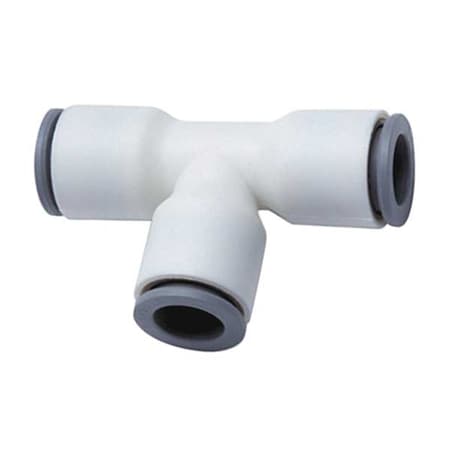 Push-Fit Tee Fitting, 3/8 in Tube Size, Nylon, White, 10 PK MPN:6304 60 00WP2