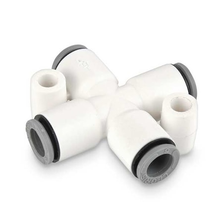 Metric Plastic Push-to-Connect Fitting, Polymer, White MPN:6307 06 00WP2