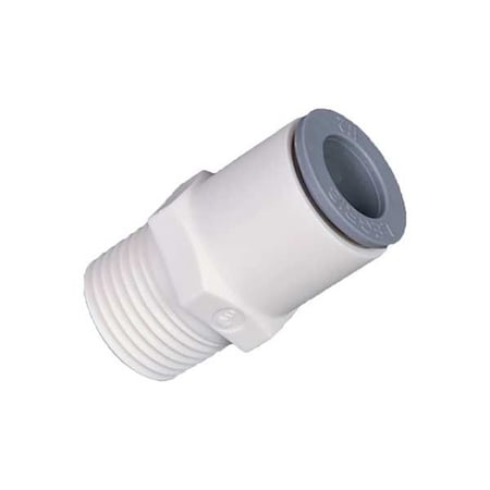Metric Plastic Push-to-Connect Fitting, Polymer, White MPN:6505 12 17WP2