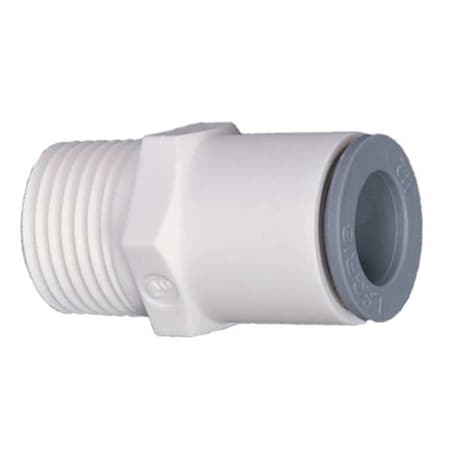 Push-Fit Adapter Fitting, 1/4 in Tube Size, Bio-Based Nylon, White, 10 PK MPN:6505 56 14WP2