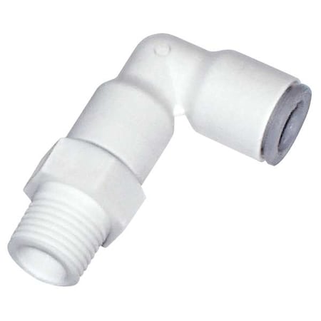 Push-Fit Elbow Fitting, 1/4 in Tube Size, Bio-Based Nylon, White, 10 PK MPN:6509 56 14WP2