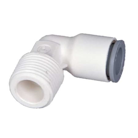 Push-Fit Elbow Fitting, 1/4 in Tube Size, Bio-Based Nylon, White, 10 PK MPN:6579 56 18WP2