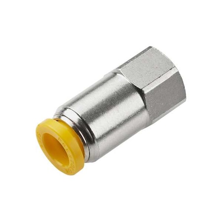 Metric Metal Push-to-Connect Fitting, Brass, Silver MPN:66PLP-8M-2G