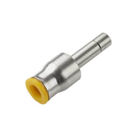 Metric Metal Push-to-Connect Fitting, Brass, Silver MPN:67PLP-6M-10M