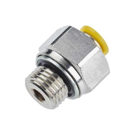 Metric Metal Push-to-Connect Fitting, Brass, Silver MPN:68PLP-6M-2G