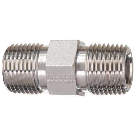 1/2 in Male NPT 316 Stainless Steel Hex Nipple, 1.89 in Length, 6600 psi Max Pressure MPN:8-8 MHN-SS