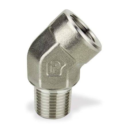 45° Street Elbow, 316 Stainless Steel, 1/2 in NPT Male x 1/2 in NPT Female, 4, 500 psi MPN:8-8 SVE-SS