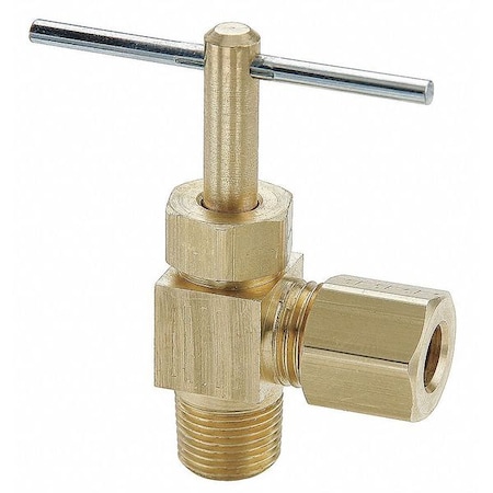 Needle Valve, Angled, 3/8 In., Compression MPN:NV104C-6-4