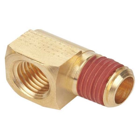 90 Degree Extruded Street Elbow Brass Extruded Street Elbow, 90 Degrees, 3/8 in Male NPT X 1/4 in MPN:VS2202P-4-6